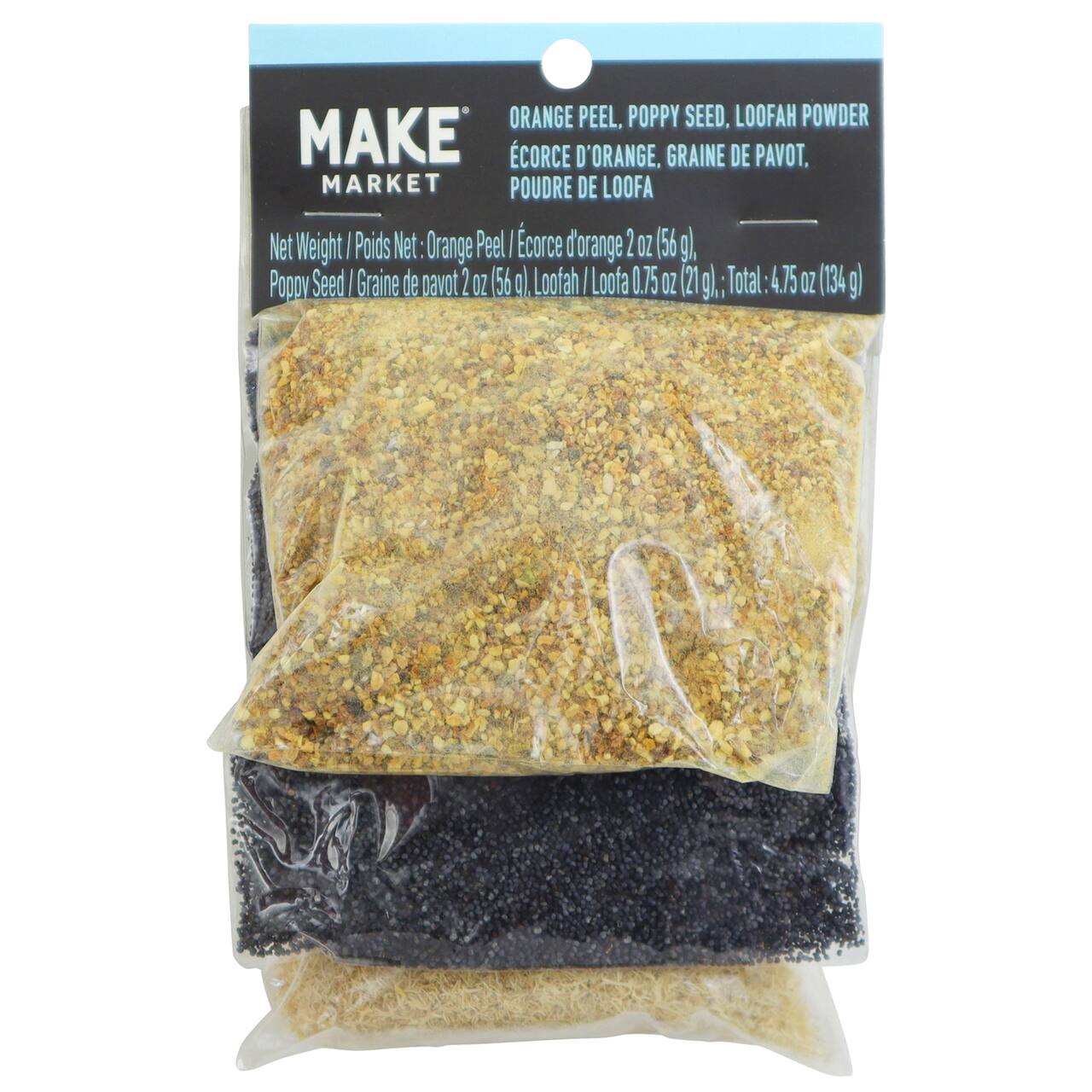 6 Pack: Orange Peel, Poppy Seed & Loofah Powder Bath & Body Base Additive Set by Make Market®